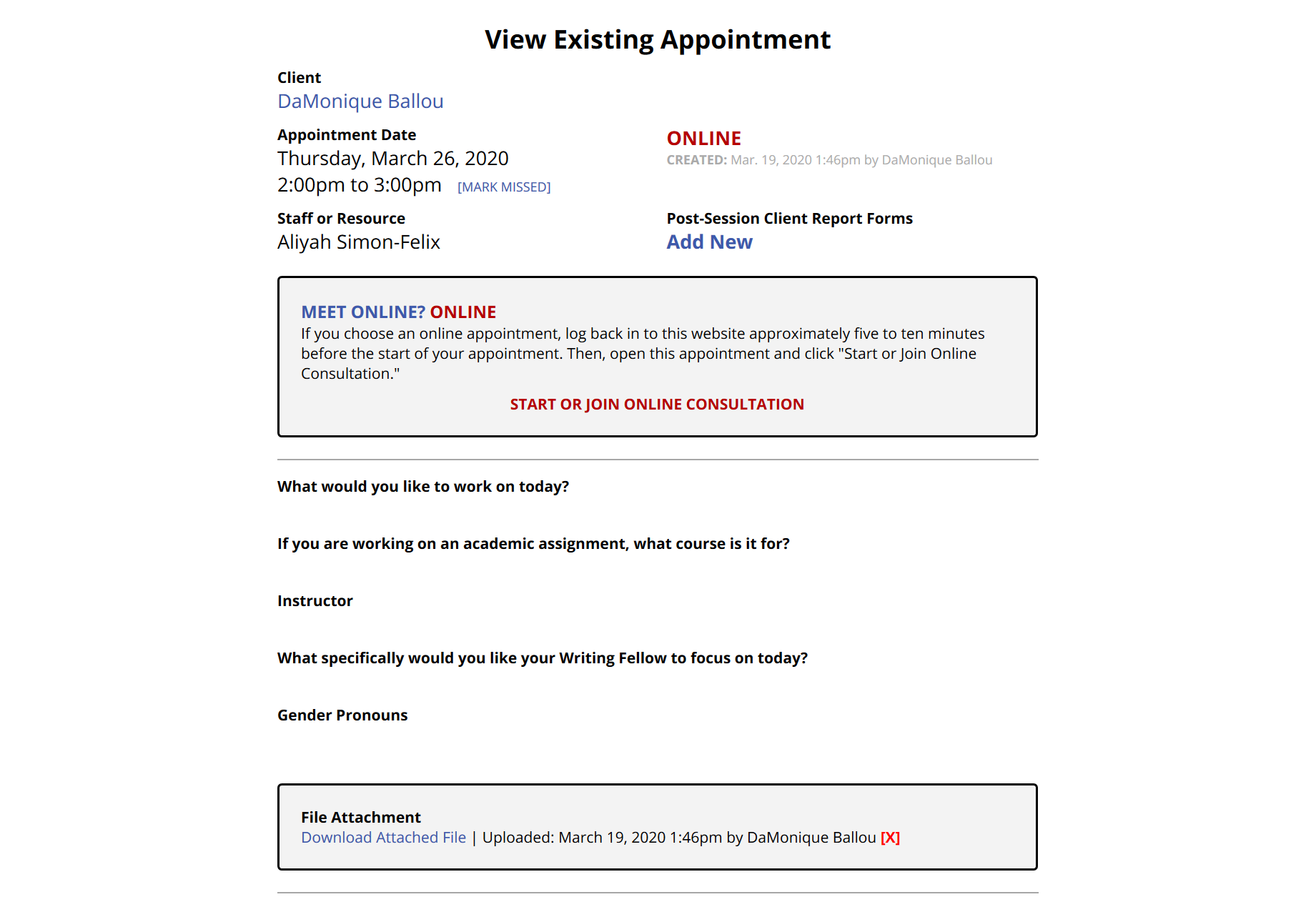 Home Screen to Join online consultation
